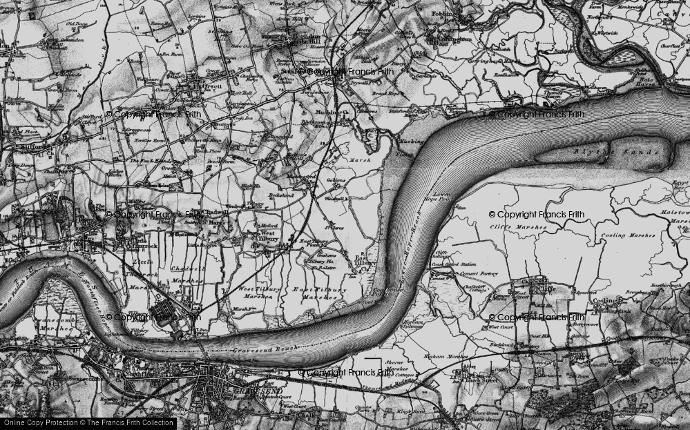 Old Map of Historic Map covering Cliffe Creek in 1896