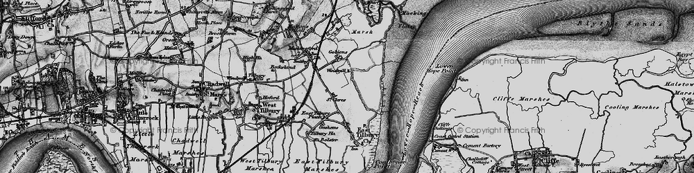 Old map of East Tilbury in 1896