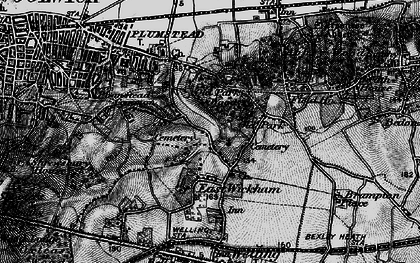 Old map of East Wickham in 1896