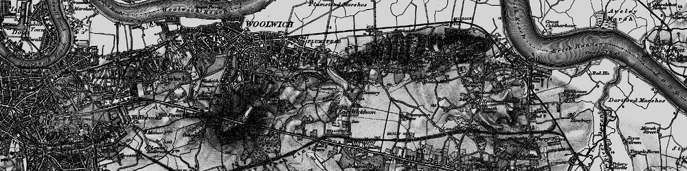 Old map of Bostall Woods in 1896