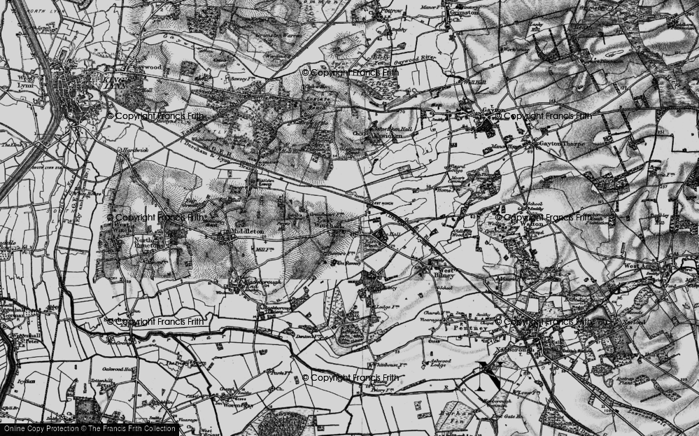 Historic Ordnance Survey Map of East Winch, 1893