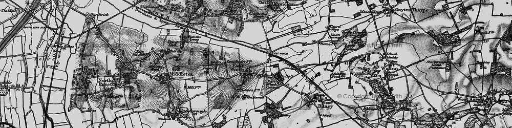 Old map of East Winch in 1893