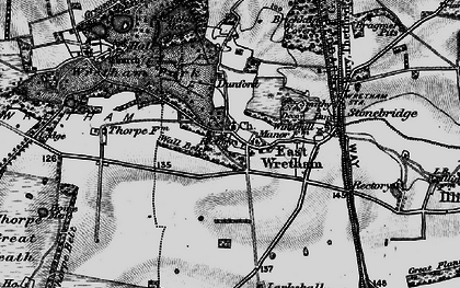 Old map of Wretham Park in 1898