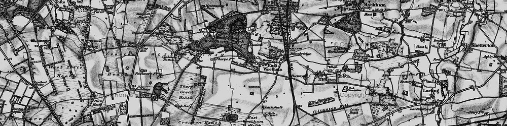 Old map of Wretham Park in 1898