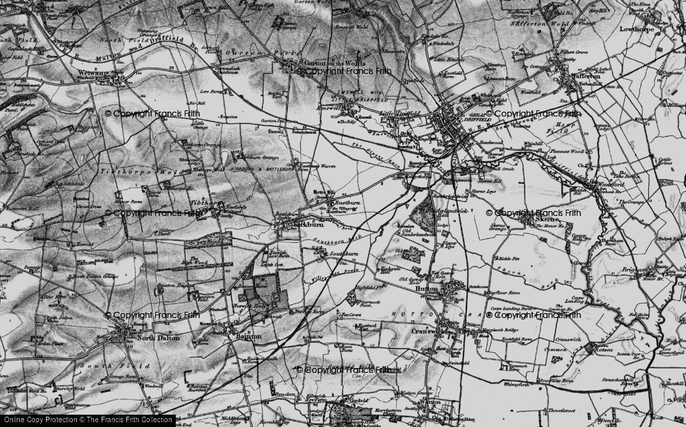 Old Map of Historic Map covering Sunderlandwick Hall in 1898