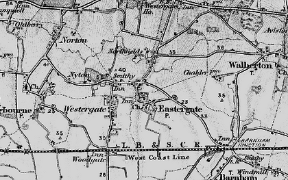 Old map of Eastergate in 1895