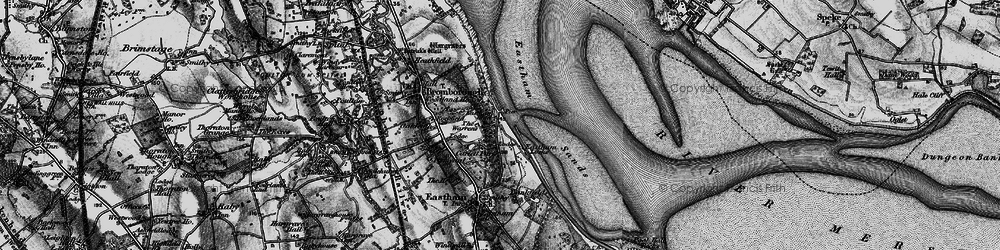 Old map of Eastham Ferry in 1896