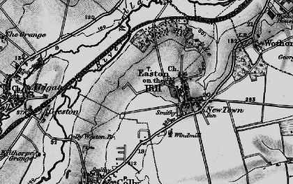 Old map of Easton on the Hill in 1898