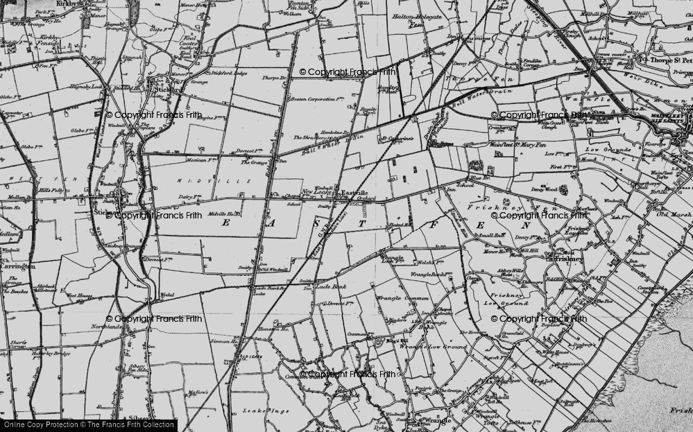 Old Map of Historic Map covering Bell Water Drain in 1899