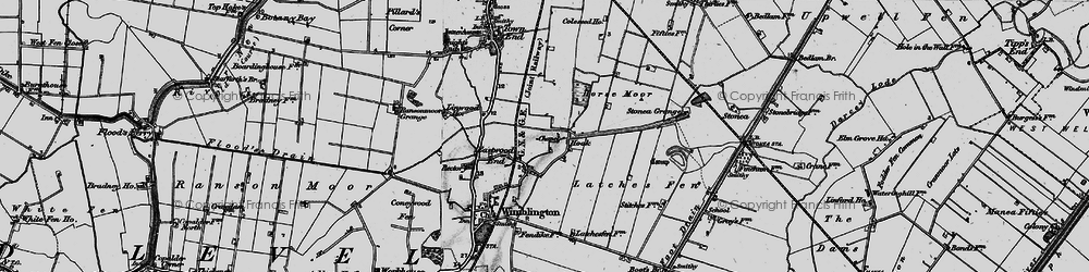 Old map of Latches Fen in 1898