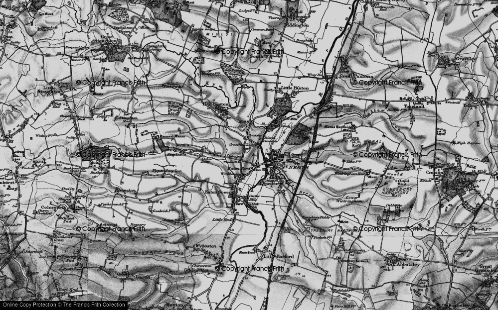 Old Map of Eaton Ford, 1898 in 1898