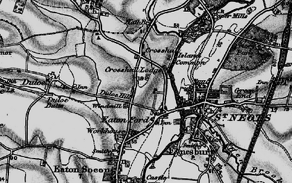 Old map of Eaton Ford in 1898
