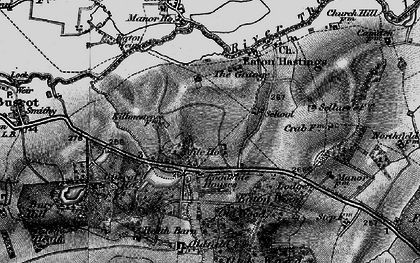 Old map of Eaton Hastings in 1896