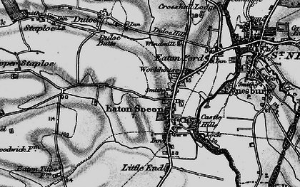 Old map of Eaton Socon in 1898