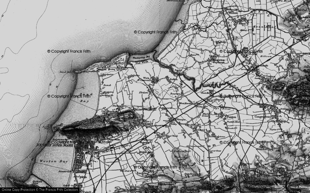 Old Map of Ebdon, 1898 in 1898