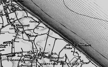 Old map of Eccles on Sea in 1898