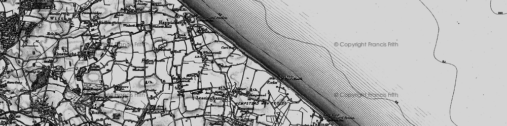 Old map of Eccles on Sea in 1898