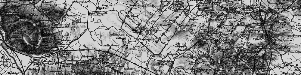 Old map of Eckington Corner in 1895