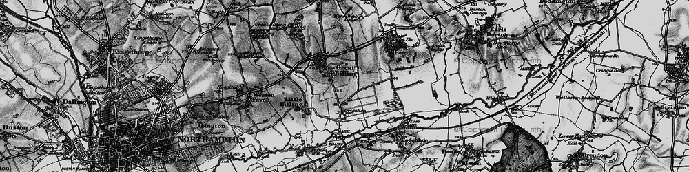 Old map of Ecton Brook in 1898