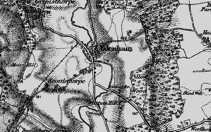 Old map of Edenham in 1895