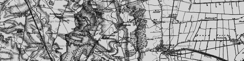 Old map of Edenham in 1895