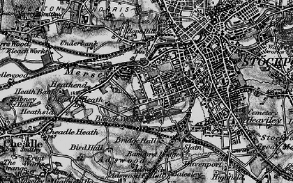 Old map of Edgeley in 1896