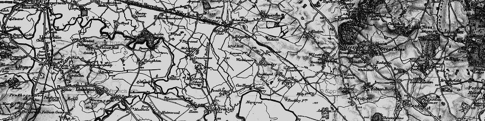 Old map of Berwyn Ho in 1899