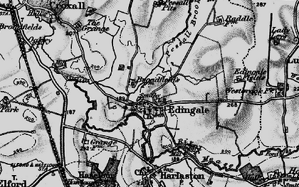 Old map of Edingale in 1898