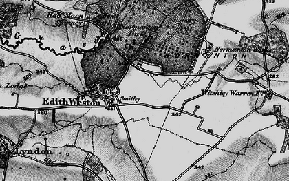 Old map of Edith Weston in 1898