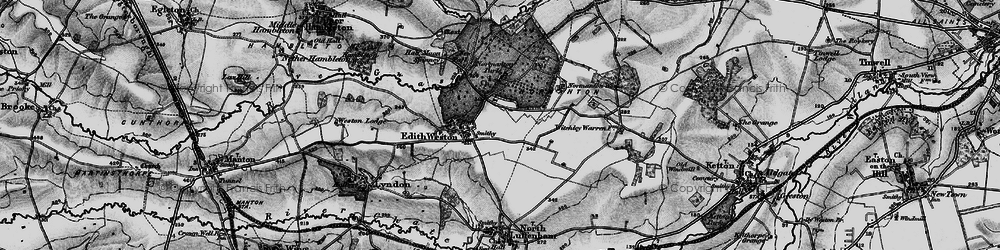 Old map of Edith Weston in 1898