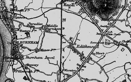 Old map of Worston Ho in 1898