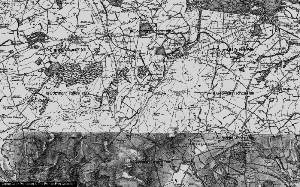 Old Map of Historic Map covering Birsley Wood in 1897