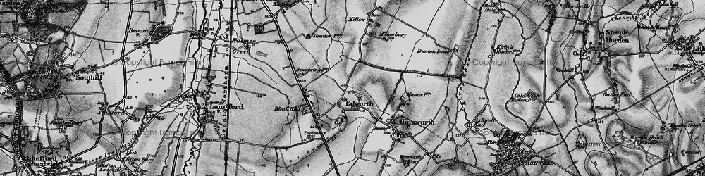 Old map of Edworth in 1896