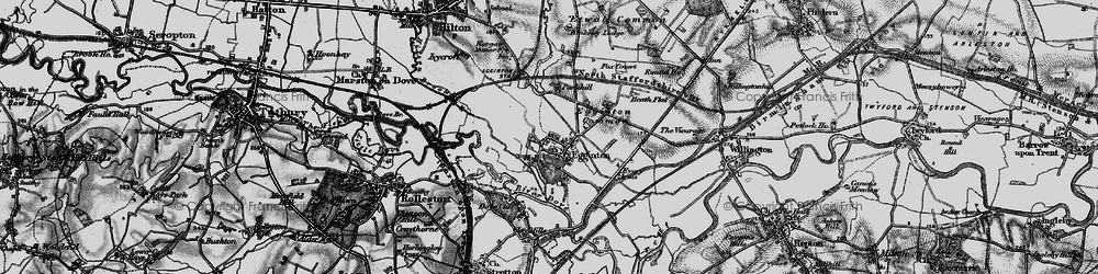 Old map of Egginton in 1897