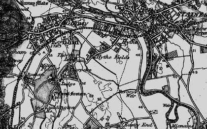 Old map of Egham Hythe in 1896