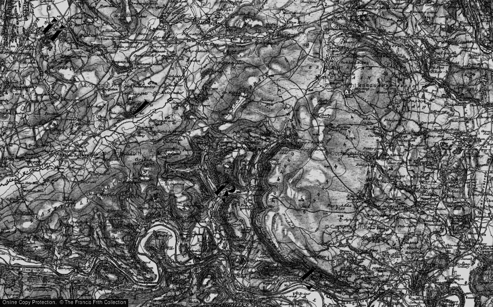 Old Map of Historic Map covering Bryn-yr-odyn in 1897