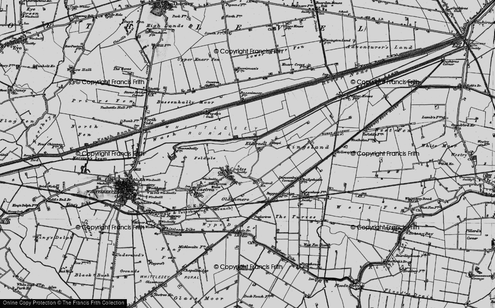 Old Map of Eldernell, 1898 in 1898