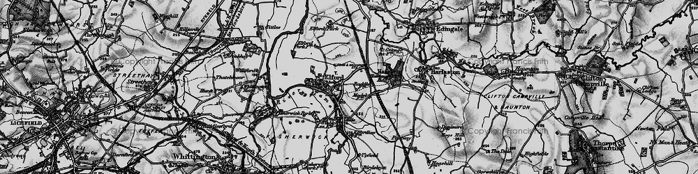 Old map of Elford in 1898