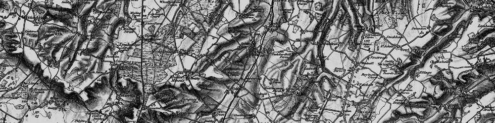 Old map of Elham in 1895