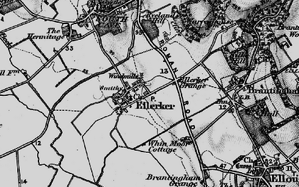 Old map of Brantingham Grange in 1895