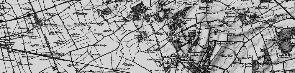 Old map of Ellerker in 1895