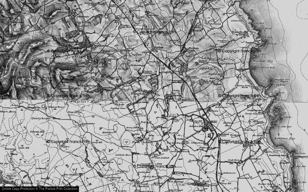 Old Map of Historic Map covering Wood Cott in 1897