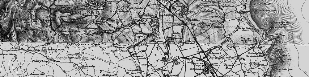 Old map of Ellingham in 1897