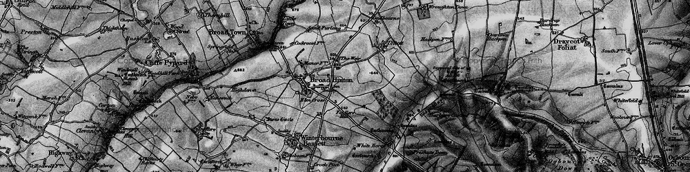 Old map of Elm Cross in 1898