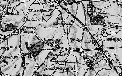 Old map of Elmdon in 1899