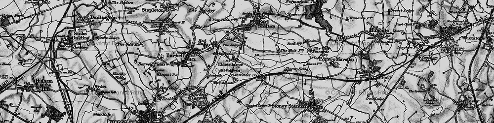Old map of Burbage Wood in 1899
