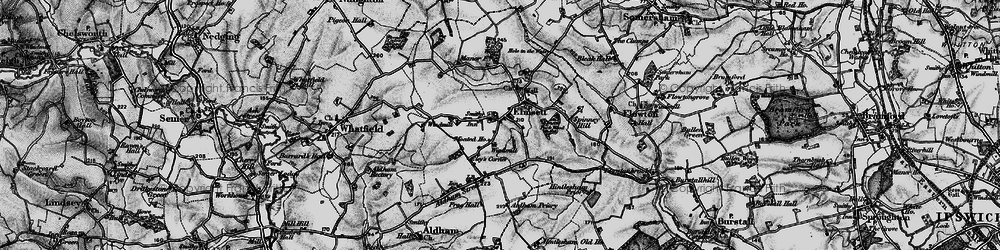 Old map of Aldham Priory in 1896