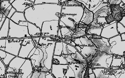 Old map of Bottles Hall in 1896