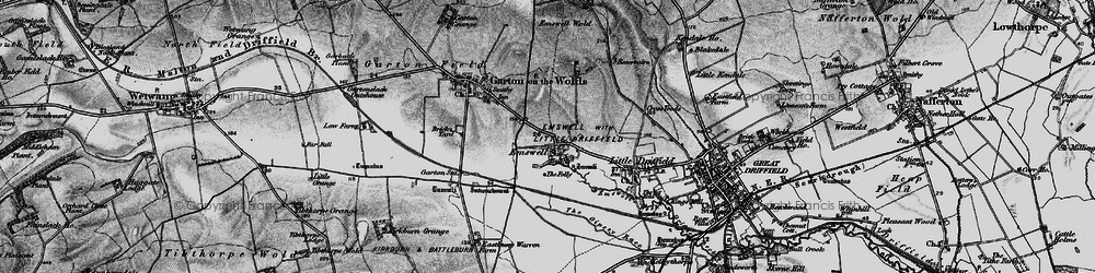 Old map of Elmswell in 1898