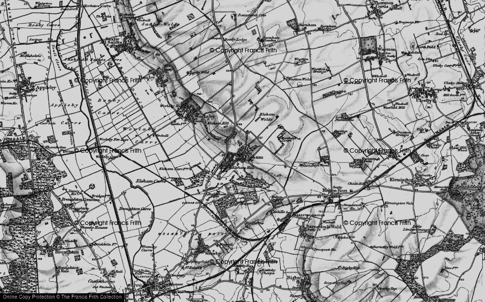 Old Map of Historic Map covering Wrawby Moor in 1895
